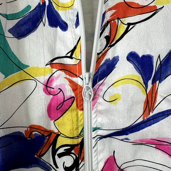 Vintage LAVON By Cheerful Corp VTG Watercolor Windbreaker Zip Jacket Medium - Picture 5 of 7